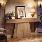 Table console de ferme 63" avec base trapézoïdale - Table d'entrée noire