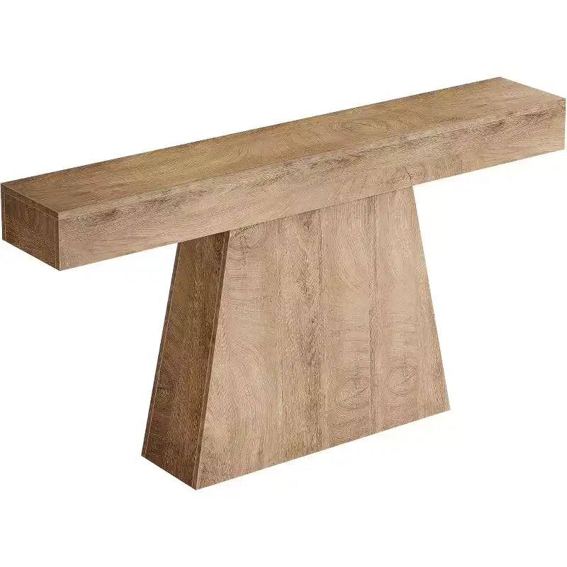 Table console de ferme 63" avec base trapézoïdale - Table d'entrée noire