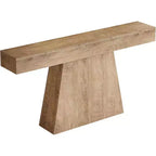 Table console de ferme 63" avec base trapézoïdale - Table d'entrée noire