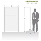 Paravent décoratif quatre pans blanc en acier galvanisé 183x120x40cm
