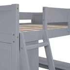 Lit mezzanine pleine grandeur avec bureau et étagère - Pin massif, capacité de 181 kg