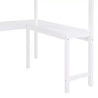 Lit mezzanine pleine grandeur avec bureau et étagère - Pin massif, capacité de 181 kg