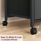Classeur, meuble de classement mobile compatible avec les formats Lettre ou A4, classeur en tissu sur roulettes, petit meuble de rangement sous bureau, noir
