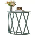 Console demi-lune Vienna avec motif en X – Vert avocat