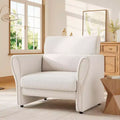 Loveseat Sofa for Living Room, Modern Boucle Upholstered Couch with Lumbar Pillow, Deep Seat Loveseat
