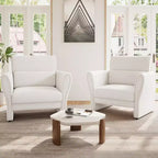 Canapé causeuse pour salon, canapé rembourré en bouclé moderne avec coussin lombaire, causeuse à assise profonde