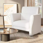 Canapé causeuse pour salon, canapé rembourré en bouclé moderne avec coussin lombaire, causeuse à assise profonde