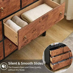 Commode moderne à 6 tiroirs, 119 cm de large - Chêne naturel