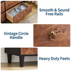 Commode moderne à 6 tiroirs, 119 cm de large - Chêne naturel