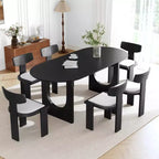 Table à manger ovale en bois de 67 pouces - Moderne et rustique, 4-6 places, capacité de 500 lb