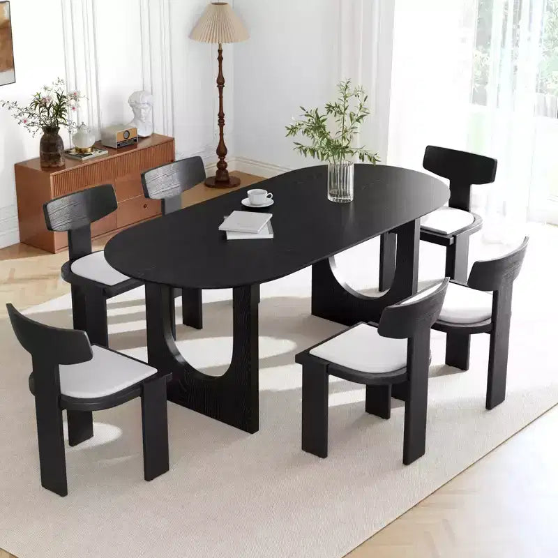 Table à manger ovale en bois de 67 pouces - Moderne et rustique, 4-6 places, capacité de 500 lb