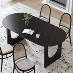 Table à manger ovale en bois de 67 pouces - Moderne et rustique, 4-6 places, capacité de 500 lb