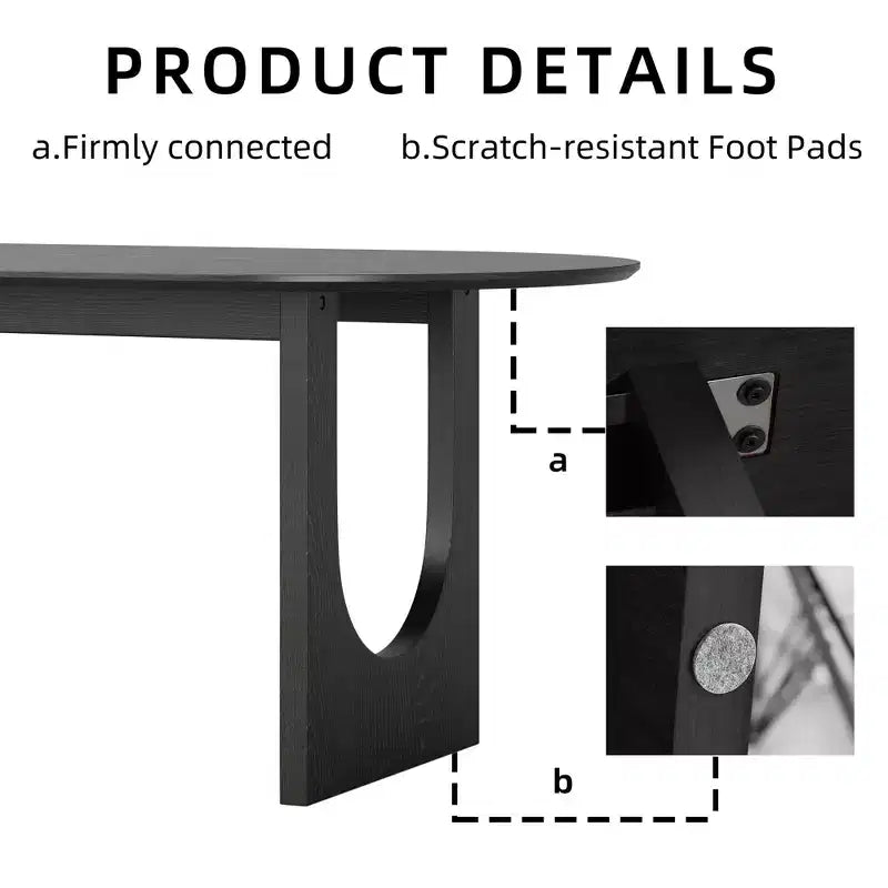 Table à manger ovale en bois de 67 pouces - Moderne et rustique, 4-6 places, capacité de 500 lb