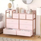 39Commode de 9 tiroirs en métal et tissu de style ferme pour chambre à coucher, placard, salon, appartement,