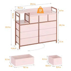 39Commode de 9 tiroirs en métal et tissu de style ferme pour chambre à coucher, placard, salon, appartement,
