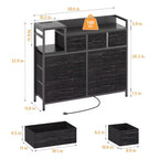 39Commode de 9 tiroirs en métal et tissu de style ferme pour chambre à coucher, placard, salon, appartement,
