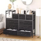 39Commode de 9 tiroirs en métal et tissu de style ferme pour chambre à coucher, placard, salon, appartement,