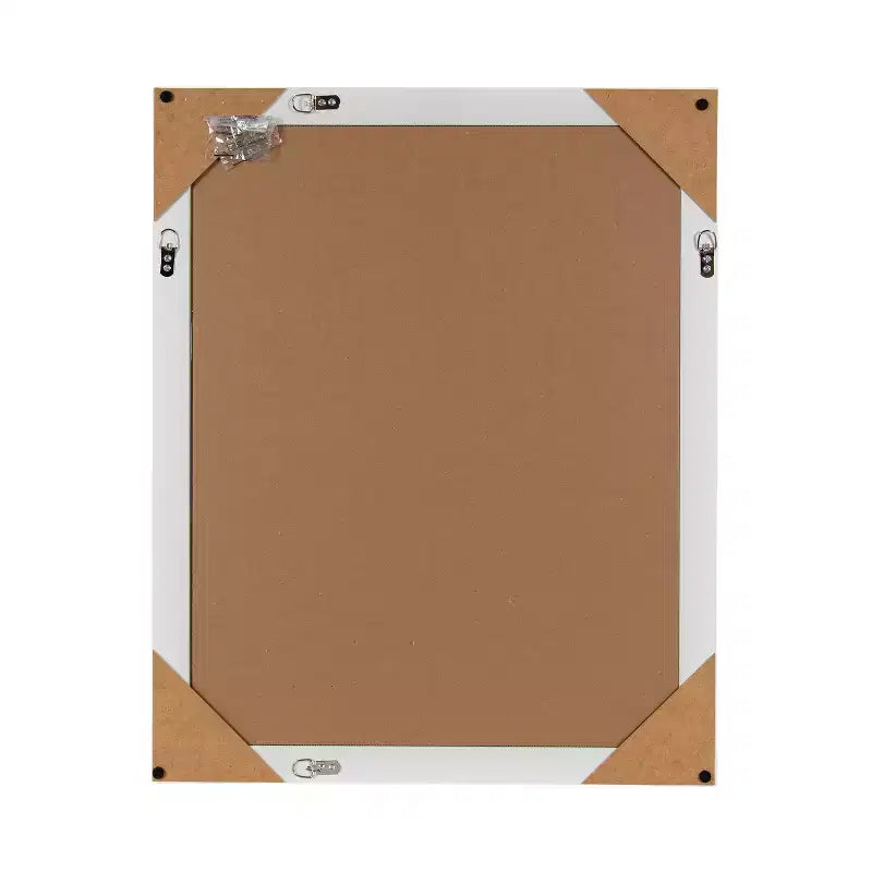 Miroir mural de salle de bain rectangulaire Kalla - Cadre blanc mat, 21,5"x27,5"