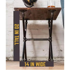 Table d'appoint industrielle Criss Cross - Style campagne, acier et pin, noire