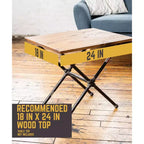 Table d'appoint industrielle Criss Cross - Style campagne, acier et pin, noire