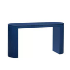 Console moderne pour entrée avec pieds incurvés et plateau à rayures verticales - Marron, 150 cm