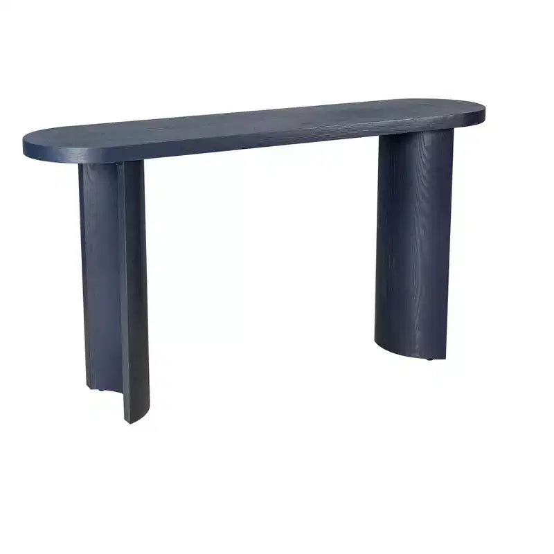 Console minimaliste 150 cm avec pieds incurvés et plateau épais - Bleu