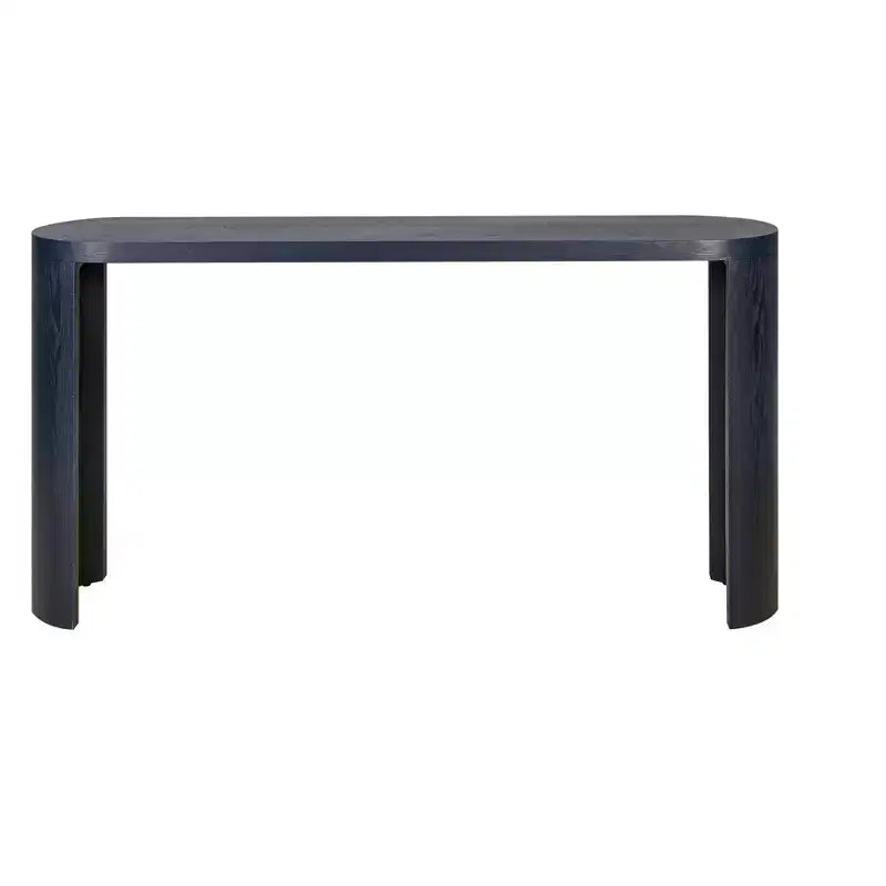 Console minimaliste 150 cm avec pieds incurvés et plateau épais - Bleu