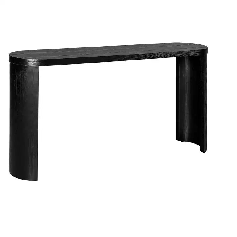 Console minimaliste 150 cm avec pieds incurvés et plateau épais - Bleu