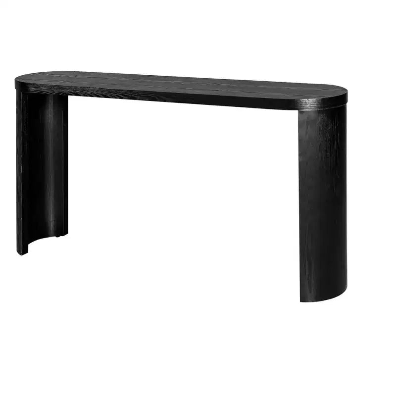 Console minimaliste 150 cm avec pieds incurvés et plateau épais - Bleu