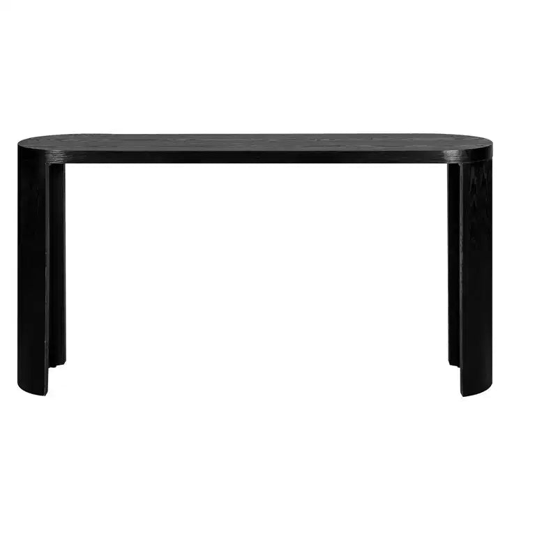 Console minimaliste 150 cm avec pieds incurvés et plateau épais - Bleu