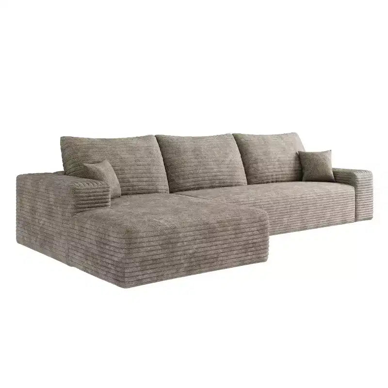 Canapé d'angle modulable L-Cloud de 272 cm avec méridienne - Canapé modulable à assise profonde