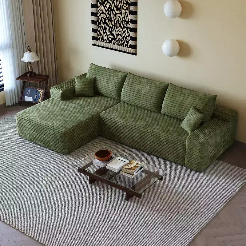 Canapé d'angle modulable L-Cloud de 272 cm avec méridienne - Canapé modulable à assise profonde