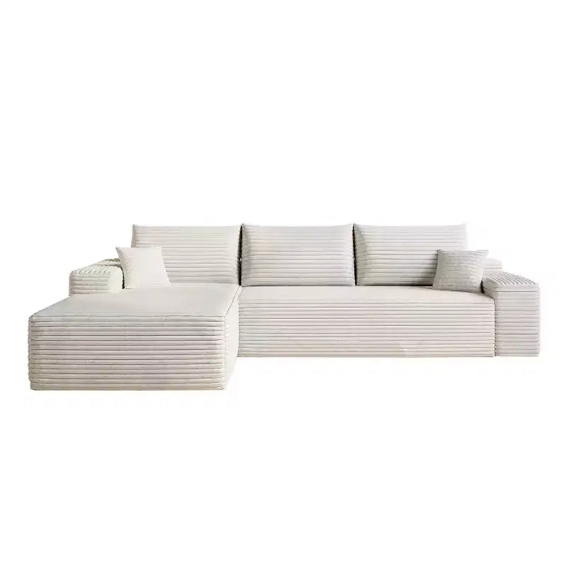 Canapé d'angle modulable L-Cloud de 272 cm avec méridienne - Canapé modulable à assise profonde