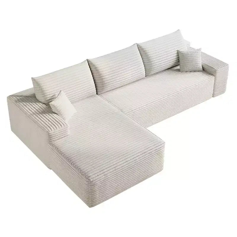 Canapé d'angle modulable L-Cloud de 272 cm avec méridienne - Canapé modulable à assise profonde