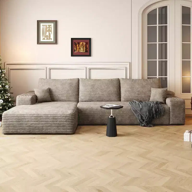 Canapé d'angle modulable L-Cloud de 272 cm avec méridienne - Canapé modulable à assise profonde