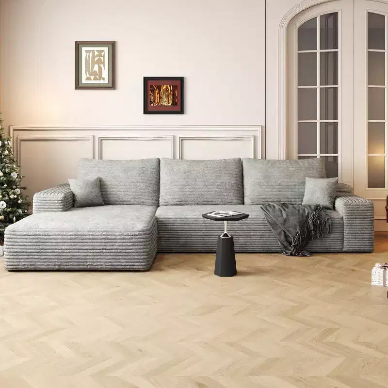 Canapé d'angle modulable L-Cloud de 272 cm avec méridienne - Canapé modulable à assise profonde