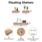Étagères murales flottantes avec supports invisibles - Rangement en bois pour toute pièce, Multicolore
