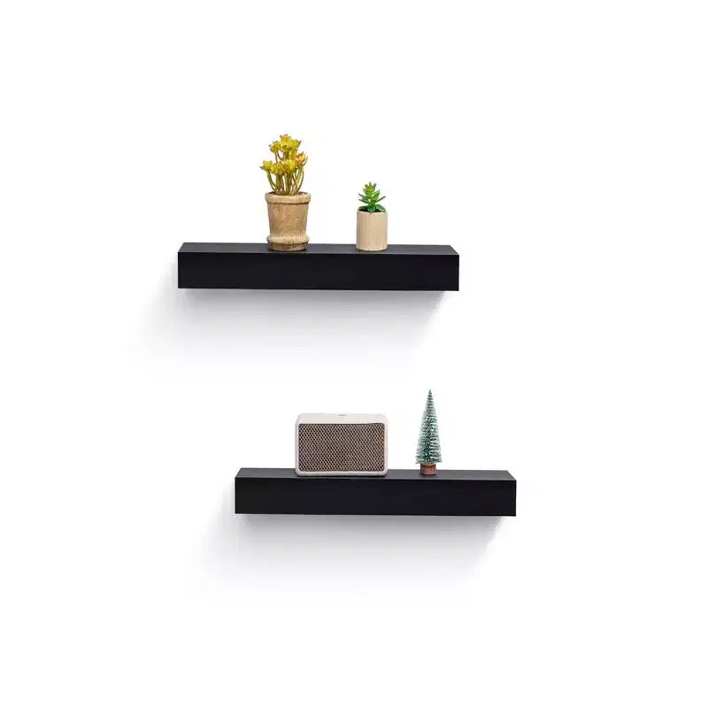 NAYSAYE Floating Shelves Wall Mounted Wood Storage with Invisible Brackets for Bathroom Bedroom Living Room Kitchen, Multicolor