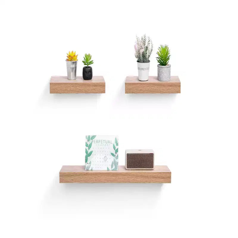 Étagères murales flottantes avec supports invisibles - Rangement en bois pour toute pièce, Multicolore
