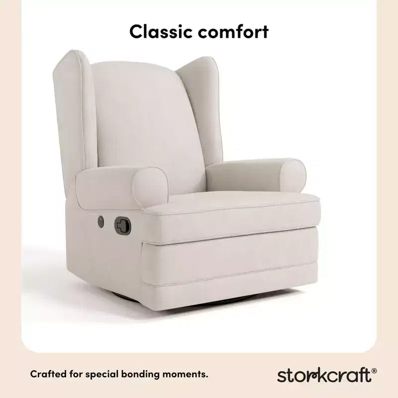 Fauteuil inclinable, planeur rembourré à dossier haut avec port de chargement USB - Chaise de nurserie