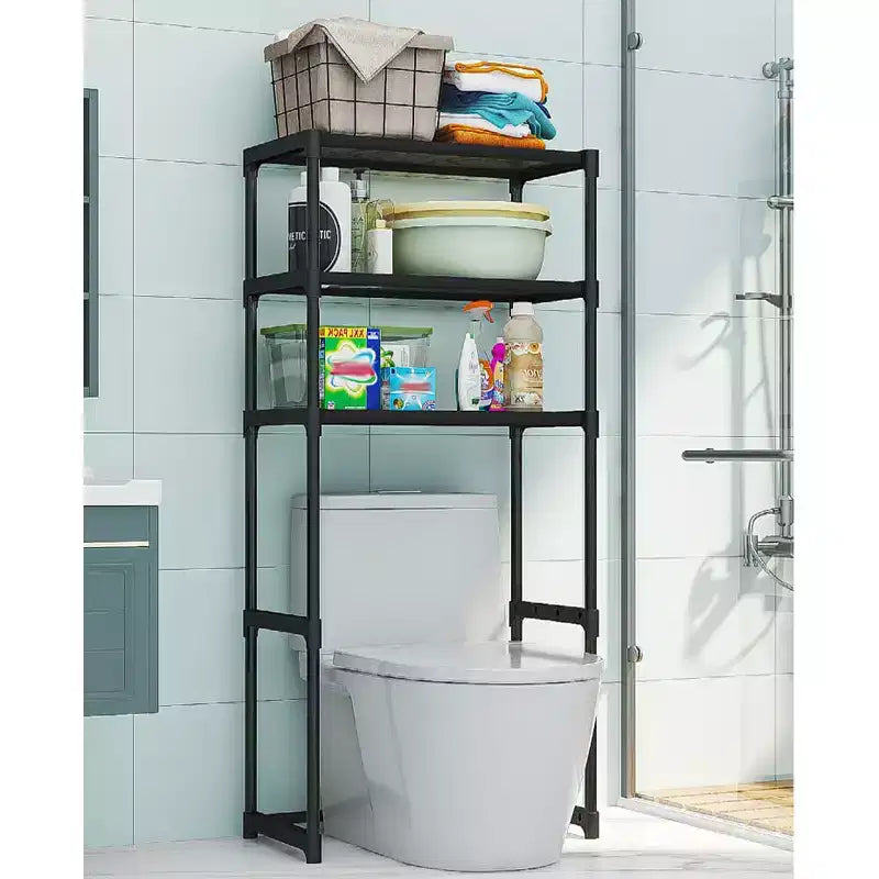 Meuble de rangement 3 niveaux pour WC, étagère de salle de bain autoportante, montage facile, pour salle de bain