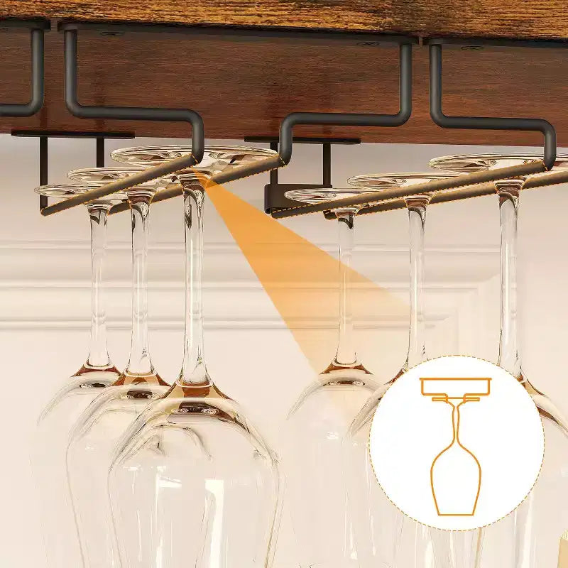 Meuble de Bar à Café et à Vins avec Porte-Bouteilles Amovible, Support à Verres, Tiroir et Porte en Maille, Buffet de Rangement pour Salle à Manger, Cuisine