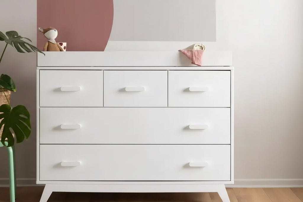 Commode double à 5 tiroirs avec fermeture amortie - Noire