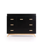 Commode double à 5 tiroirs avec fermeture amortie - Noire