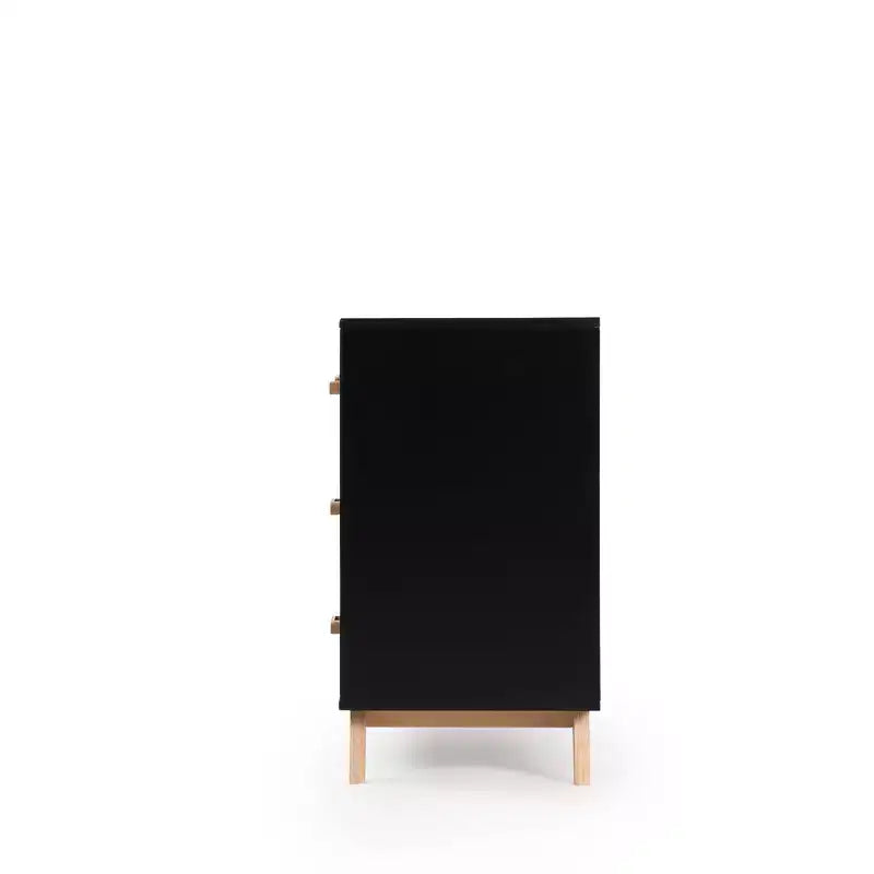 Commode double à 5 tiroirs avec fermeture amortie - Noire