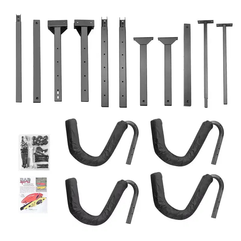 Support de rangement autoportant pour kayaks et planches à pagaie – Peut contenir 2 kayaks, capacité de 79 kg, noir