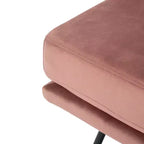 Fauteuil d'appoint rembourré Kermit - Rose poudré et noir, design contemporain