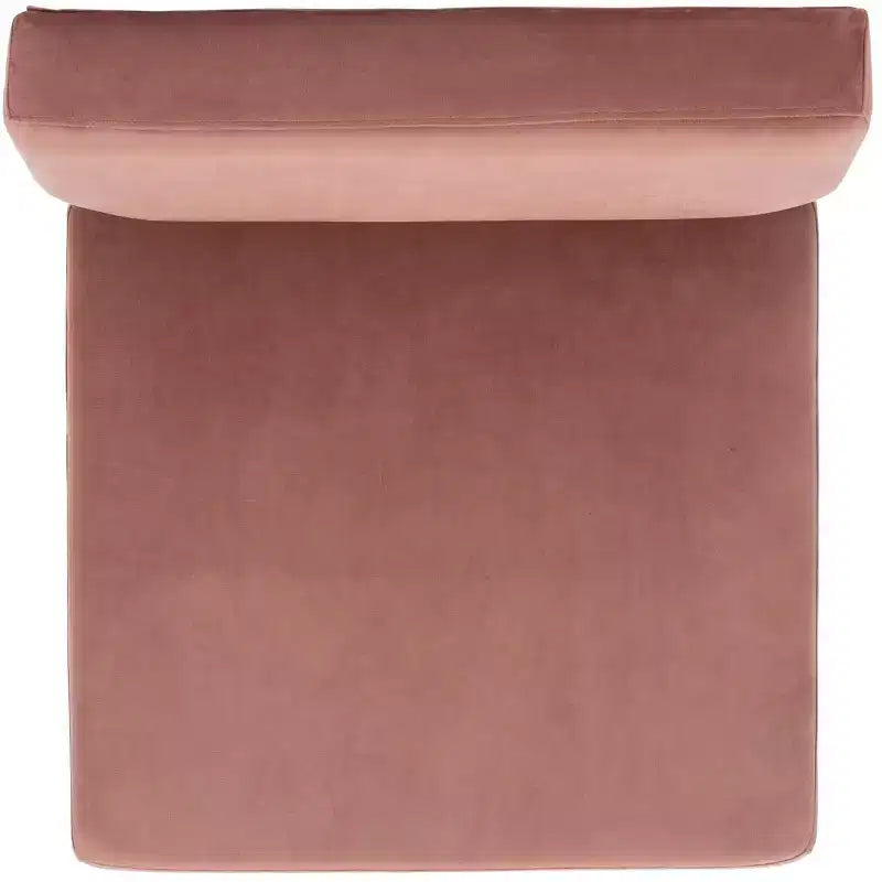 Fauteuil d'appoint rembourré Kermit - Rose poudré et noir, design contemporain