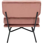 Fauteuil d'appoint rembourré Kermit - Rose poudré et noir, design contemporain