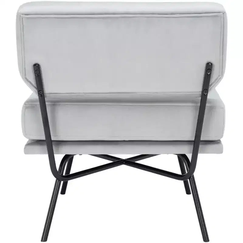 Fauteuil d'appoint rembourré Kermit - Rose poudré et noir, design contemporain